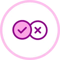 Icon of yes or no option.