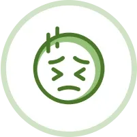 Icon of an anxious looking face.