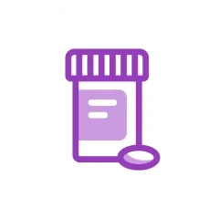 Icon of a pill alongside a closed pill bottle.