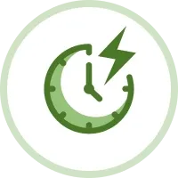 Icon of a clock with urgency.